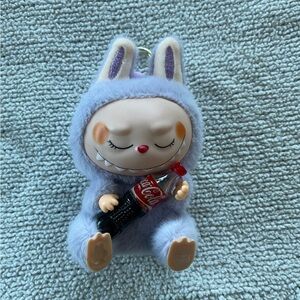 Lafufu Plush Keychain Figure Purple Fur Coca Cola Bottle 5” Cute Collectible